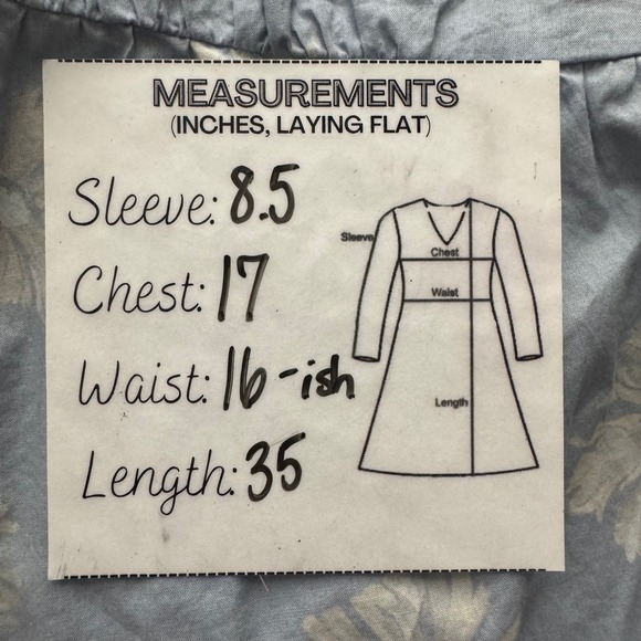 Madewell Womens Dress Medium Floral Wrap Mini Puff Sleeve Blue White Lightweight - Picture 5 of 7